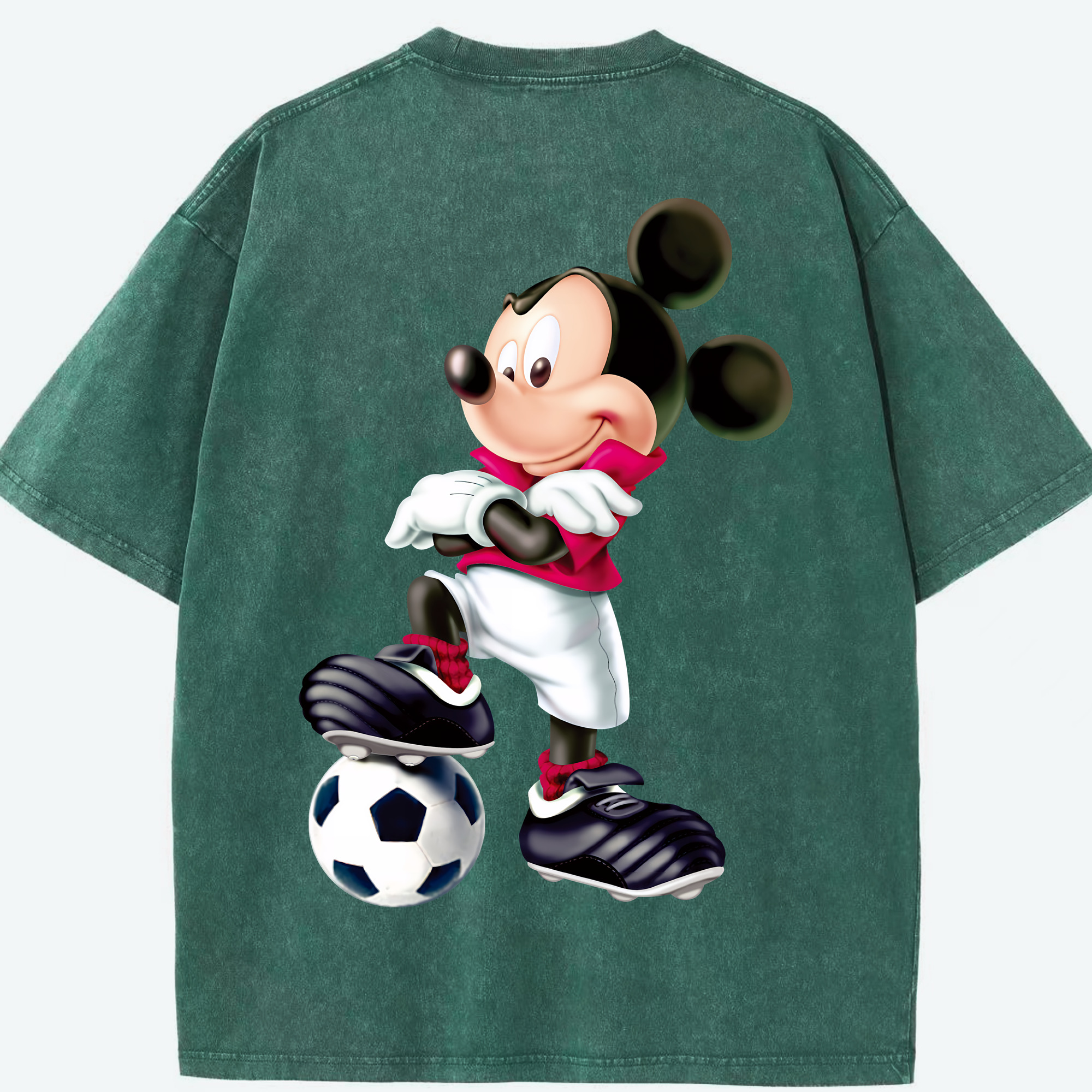 （画像用） ミッキーマウス Mickey Mouse 綿100% ヴィンテージ風 半袖Tシャツ（背面プリント）